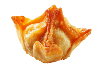 Australia dim sum deep fried dumpling topped with sesame, isolated isolated on white transparent background, concept of Asian cuisine