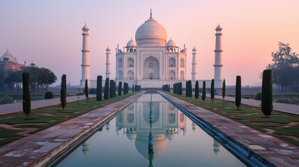 Obraz premium Taj Mahal at sunrise in Agra India