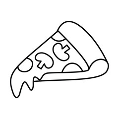 Pizza Slice Food Outline, pizza slice melting