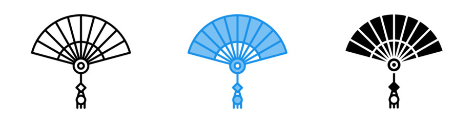 Fan icon set multiple style collection