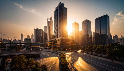 Obraz premium City buliding architecture backgrounds abstract