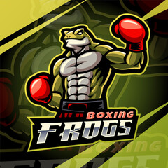 Illustration of Boxing Frogs Esport Mascot Logo Design