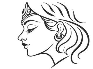 Durga Puja 2025 Festival Banner Vector – Maa Durga Silhouette