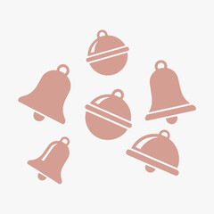 The flat design concept for the Collection of bell silhouettes for weddings and celebrations focuses on simplicity, elegance, and ease of recognition.