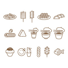 Korean street food icons