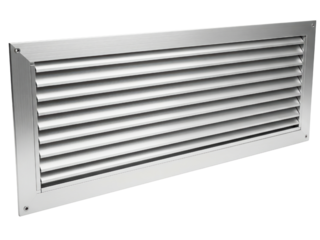 Metal air vent cover on a transparent background