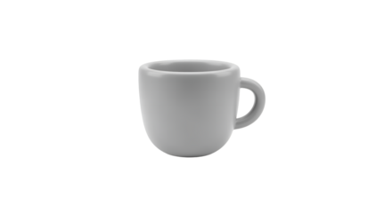 White Ceramic Coffee Mug on Black Surface with Transparent Background