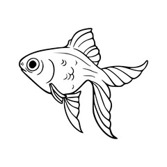 simple goldfish drawing for coloring