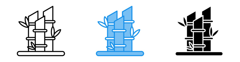 Bamboo icon set multiple style collection