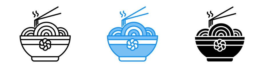 Chopsticks icon set multiple style collection