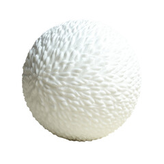 Textured white sphere with intricate feathery surface pattern Detail Abstract