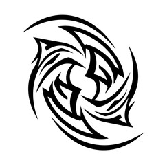 Circular Tribal Swirl Symbol