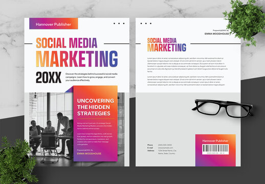 Gradient Orange And Purple Social Media Book  Cover
