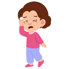 Cartoon Woman Applying Eye Drops