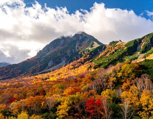 Autumnal mountain landscape with vibrant colors