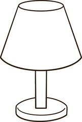 Black line shelf table lamp drawing