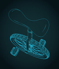 Unicycle stylized sketch © blacklight_trace