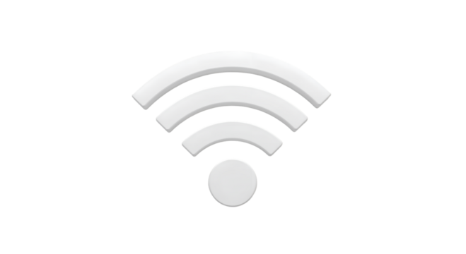 Wireless Wi Fi Signal Icon on Black and White Background