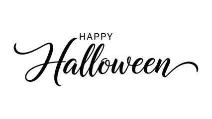 Happy Halloween: A stylized, elegant calligraphy greeting, wishing all a festive and spooky holiday with the charm of gothic. 