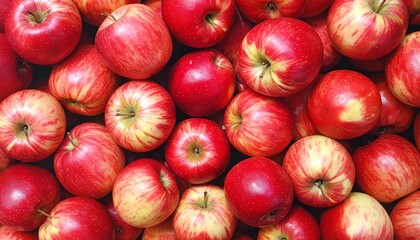 A vibrant background made entirely of fresh red apples arranged closely together. The apples are glossy, ripe, and richly colored, creating a seamless texture that fills the frame.