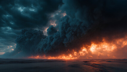 Dramatic Fiery Landscape Scene