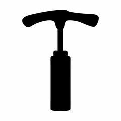 Silhouette of a black winged corkscrew wine opener on a white background