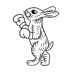 boxing rabbit vector illustration