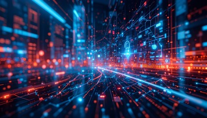 Abstract Futuristic Background for Hi-Tech Business Presentations and Digital Data Concepts