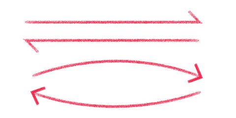 Hand drawn red arrows white background