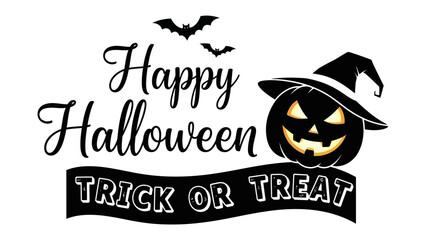 Obraz premium Spooky Celebration: Captivating Halloween elements: A meticulously crafted illustration featuring a spooky pumpkin adorned with a witch's hat.