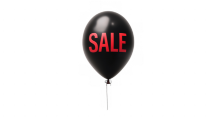 Black balloon with sale text to attract shoppers, created AI, PNG