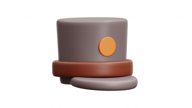 3D animation of a cartoon-style bellboy hat in chunky colorful design, perfect for hotel, hospitality, and travel projects