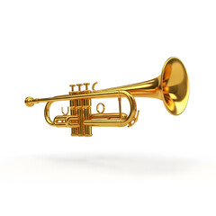 Obraz premium Shiny Golden Trumpet Musical Instrument.