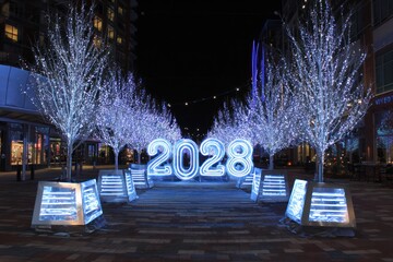 Illuminated 2028 pathway