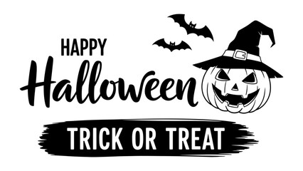 Spooky Halloween Imagery: A spooky Halloween graphic featuring a carved pumpkin illuminated with a sinister grin, adorned with a witch's hat and shadowed by bats, all set in a playfully scary mood.