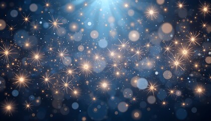Vector Sparkles with Magical Christmas Light Effect on Transparent Background
