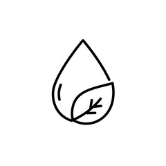 Water droplet with leaf symbolizing eco-friendly design  