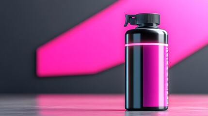 A realistic render of a vibrant purple hair dye tube, placed elegantly on a brushed metal platform