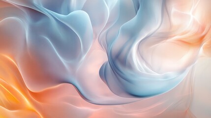Abstract Pastel Swirls: A Dreamlike Tapestry of Blue and Orange Hues
