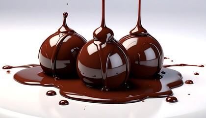 Chocolate truffles being drizzled