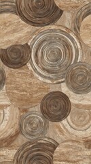 Naklejka premium Seamless tile texture with natural stone or wood grain patterns in earthy brown, beige, and grey shades,