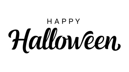 Happy Halloween Calligraphic Illustration: A stylish calligraphic illustration wishes a 'Happy Halloween', perfect for adding a festive touch to your projects. It is a festive and spooky moment!