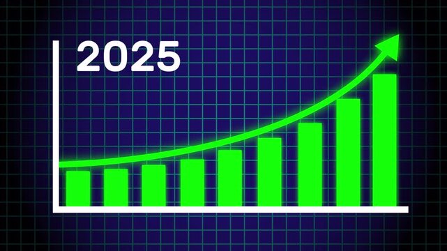 Business Growth Bar Chart Animation 2000 to 2025 With Grid