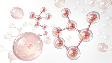 pink molecule on white background