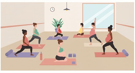 Pregnant women yoga class
