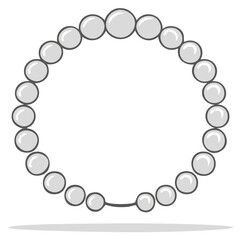 Circle of white pearls necklace with clasp