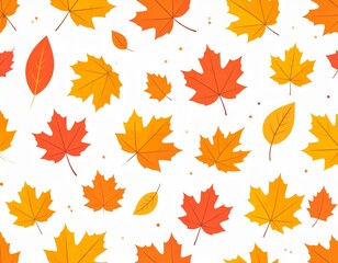 Fototapeta premium Autumn seamless pattern with leaves flat design