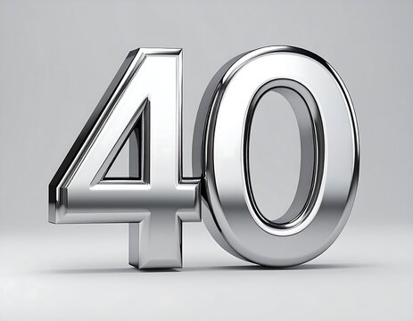 Chrome-plated digits "40" against a neutral backdrop