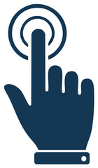 Obraz premium Hand touching or selecting button. Click or tap concept graphic