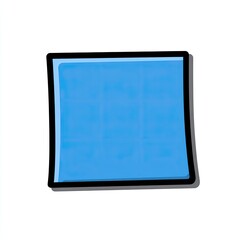 A simple, stylized, cartoon-like, light-blue square.  The square has slightly rounded corners and a subtle shadow beneath it.  The square's interior has a slightly textured, mottled appearance